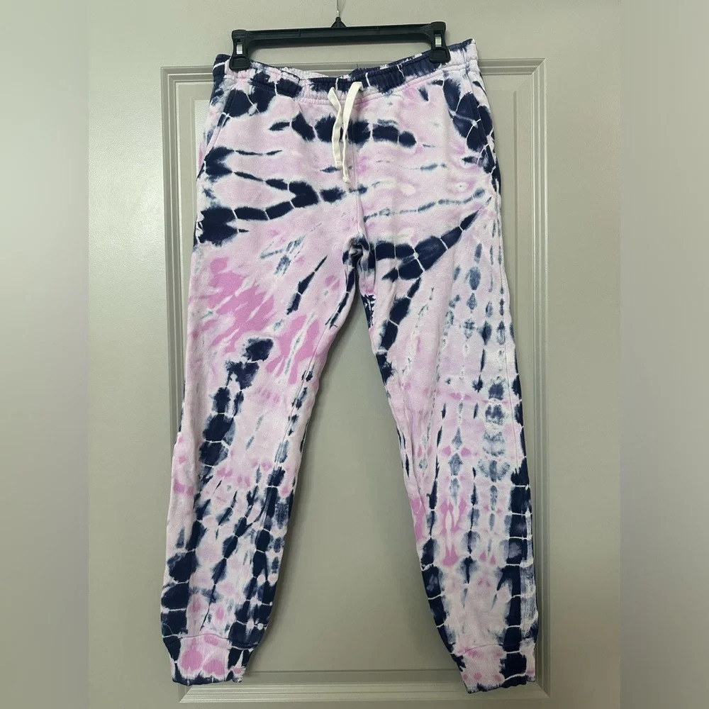 MONROW Bamboo Burst Tie Dye Girlfriend Sweatpants - Picture 2 of 6